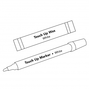 White Touch Up Kit: Wax Stick + Marker